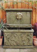 Vine Trough with Cherub Mask standing wall fountain